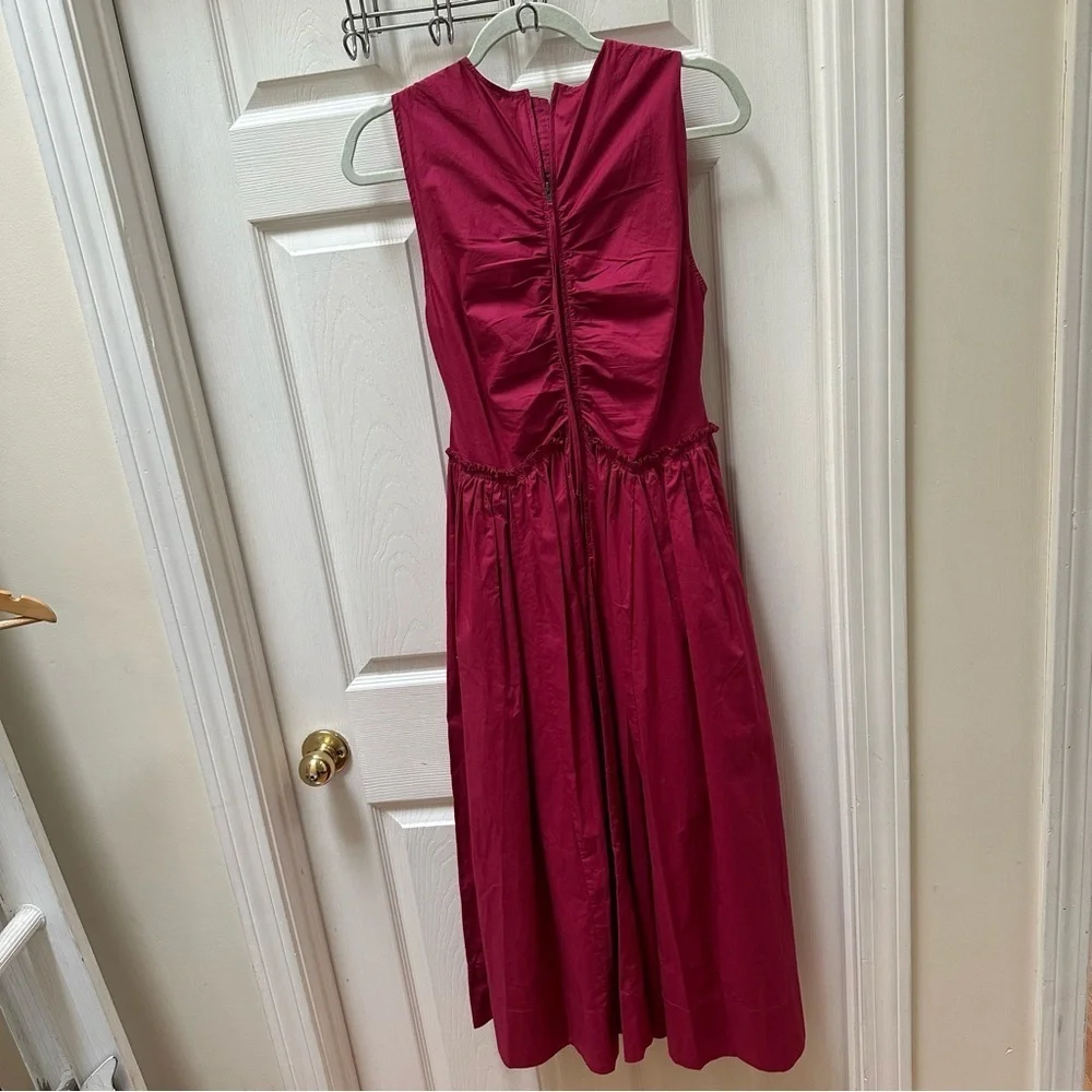 Ulla Johnson Mimi cotton dress pink tank top tiered 8 - Picture 11 of 15